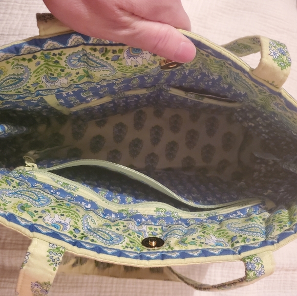 Vera Bradley Yellow & Blue Paisley elephant Bag - Picture 12 of 12